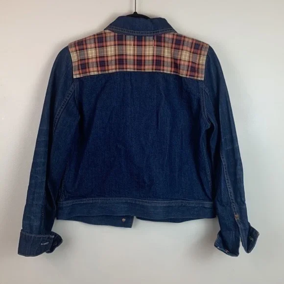 Madewell Denim Plaid Trucker Jean Jacket NWOT - Picture 5 of 13